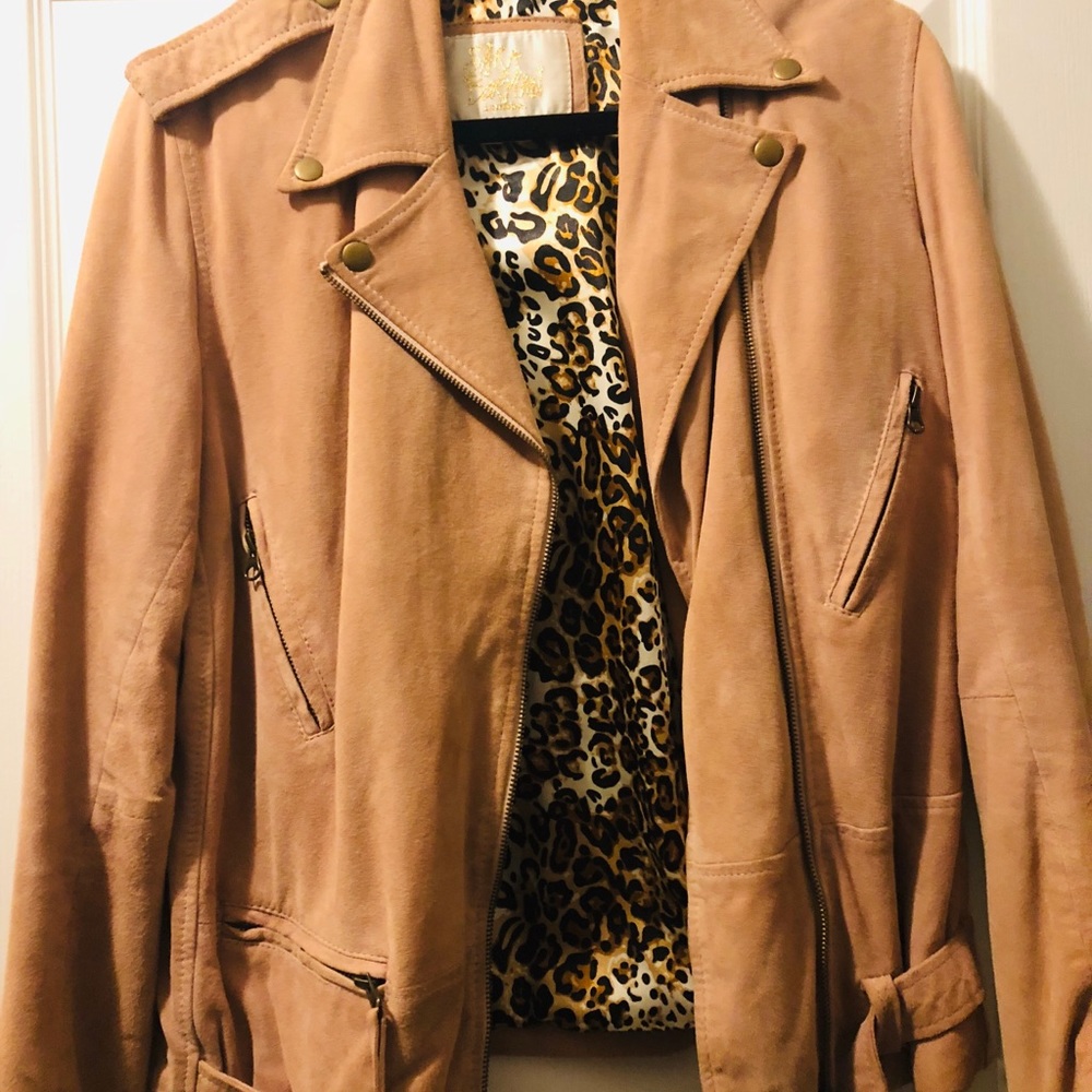 Nude suede tassel fring jacket!